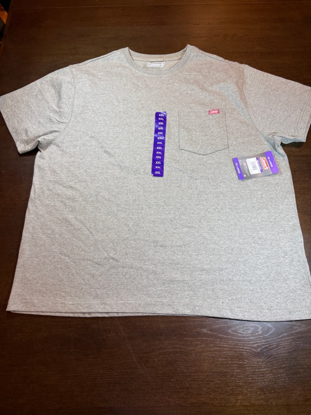 NWT Coleman Heavyweight Work Shirt Tee XXL Gray Pocket Rugged Workwear